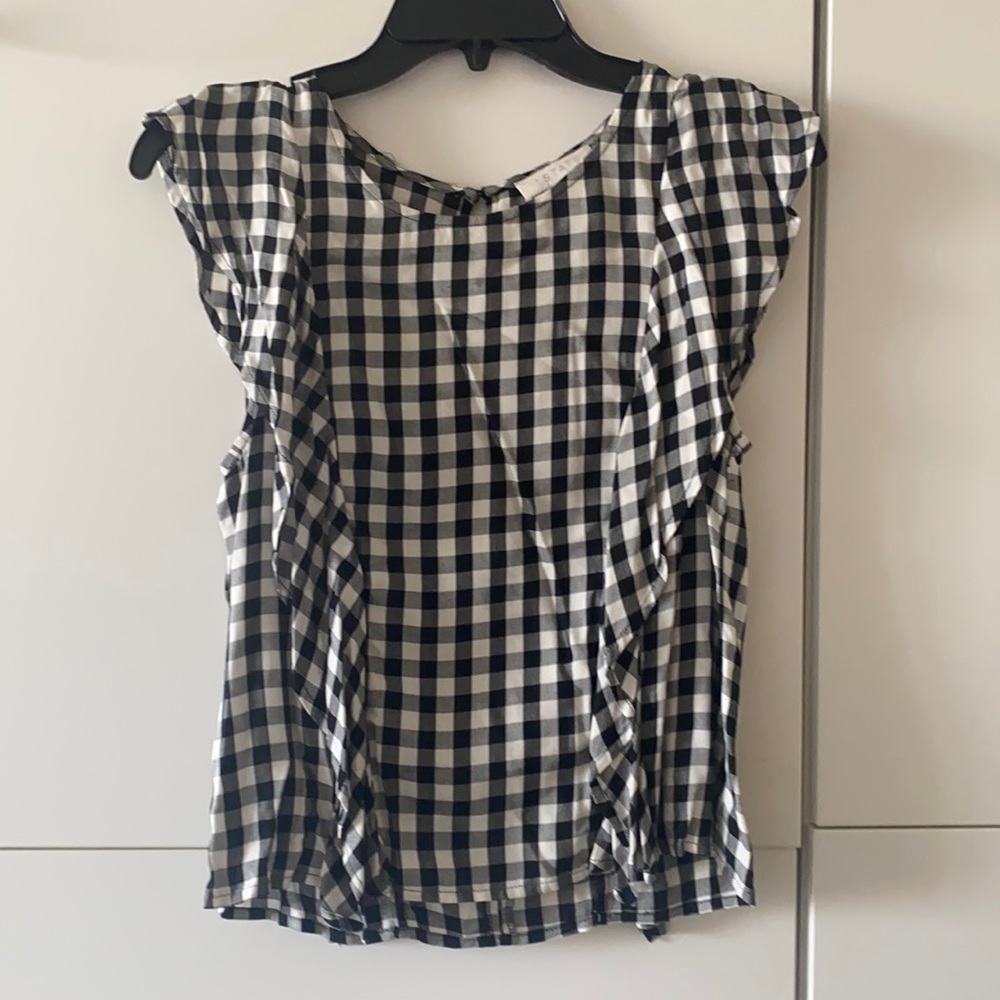 1state gingham top with ruffle XS